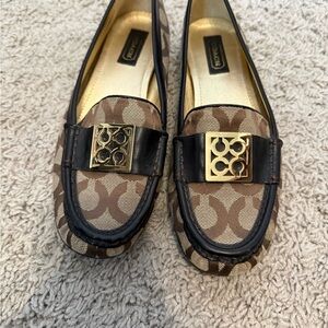 Brown and Black Women's Coach Loafers